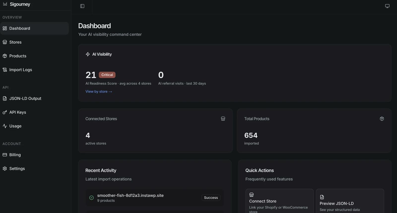 Sigourney: dashboard